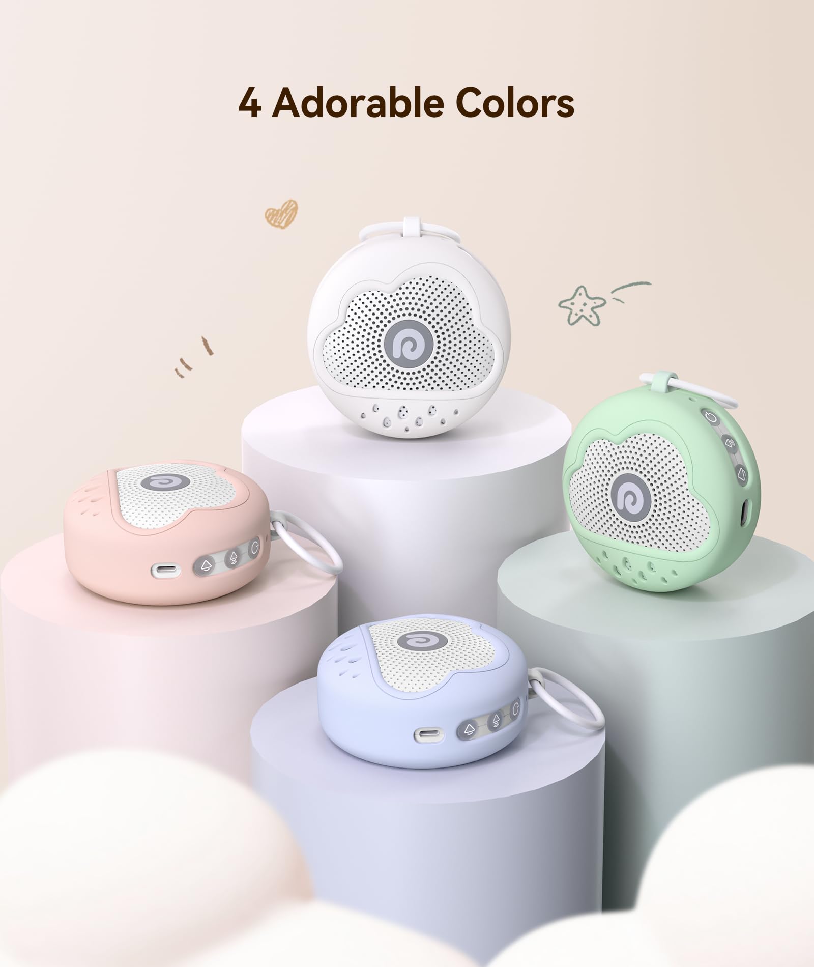 Dreamegg White Noise Machine, Portable Sound Machine Baby Features Powerful Battery, D11Max Sleep Aid Sound Machine for Baby Adults 21 Soothing Sounds for Sleeping Nursery Travel Gift USB Rechargeable