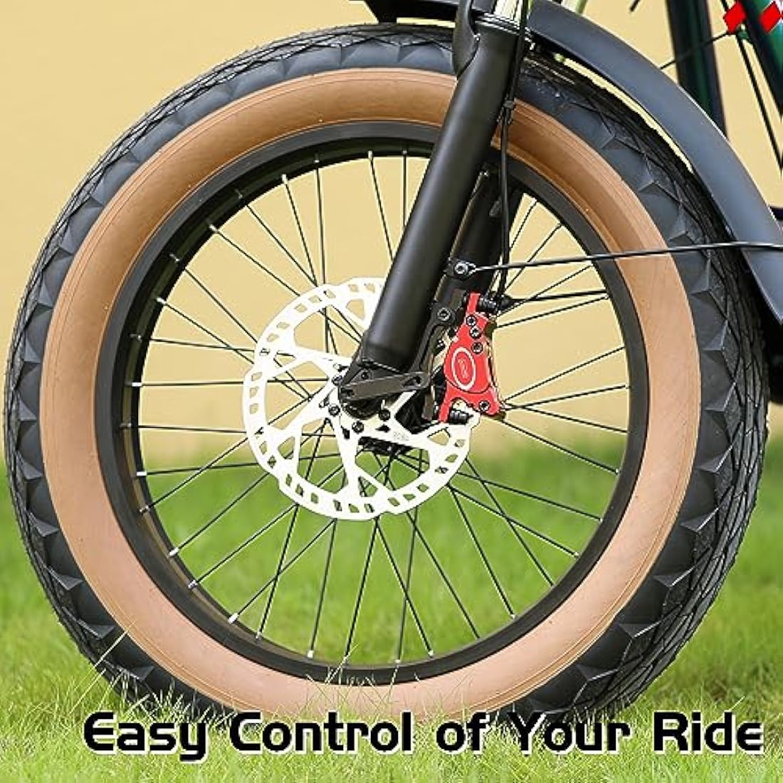 DYISLAND E-Bike Hydraulic Disc Brake Set 4-Pistons/2-Pistons, 2-PIN/3-PIN Pre-Bled with Mineral Oil Brakes Kit，Front and Rear Set，with 180mm 2.3mm Thick Rotors