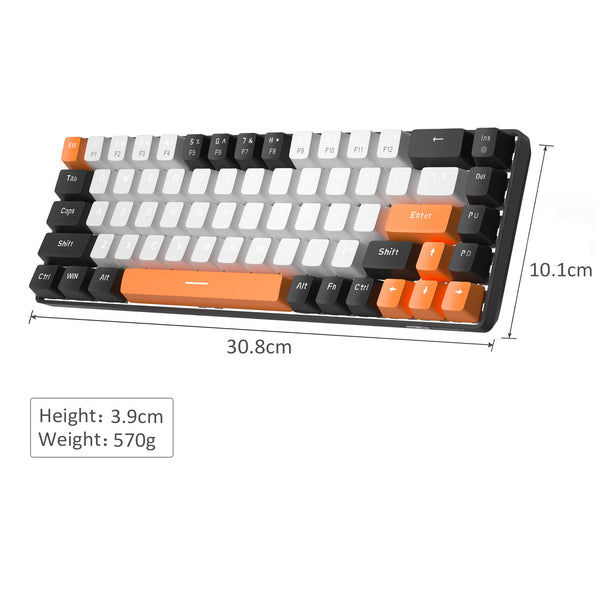 MageGee Portable 60% Gaming Mechanical Keyboard, Minimalist MK-Box Ice Blue Backlit Compact 68 Keys Wired Office Keyboard with Red Switch for Windows Laptop PC Mac Convenient(Gray & White)