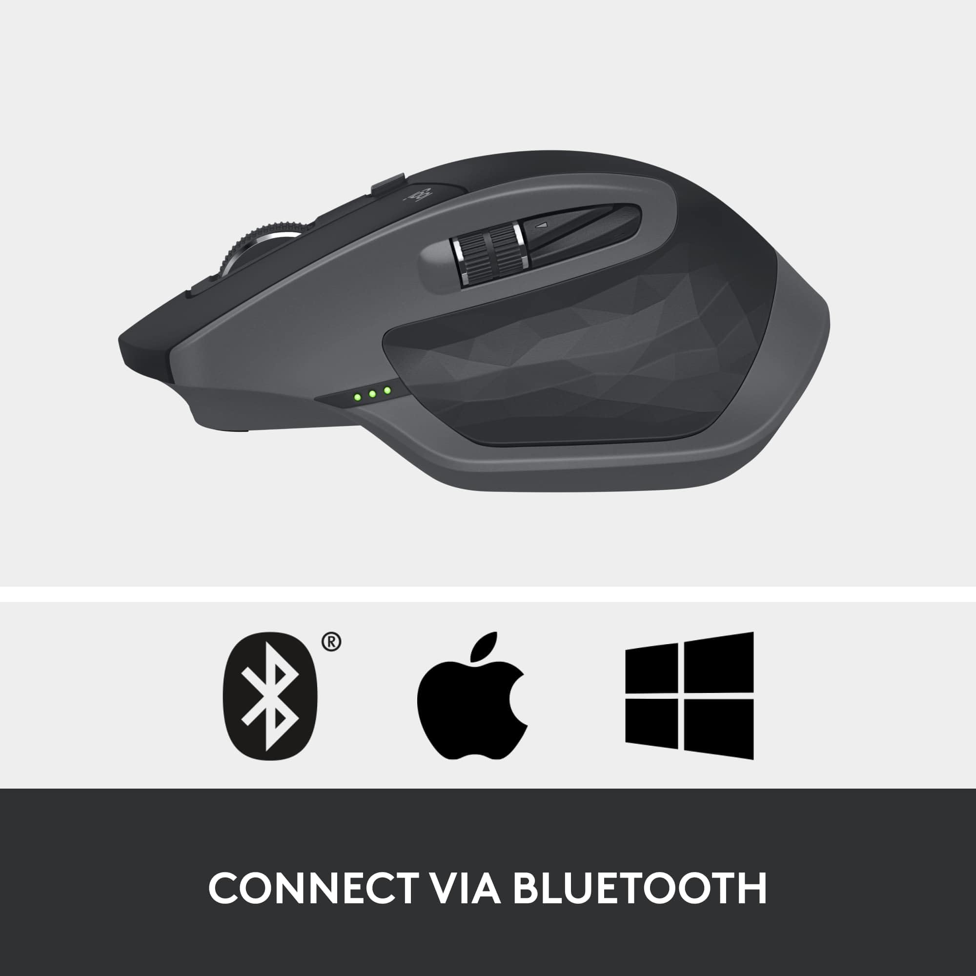 Logitech MX Master 2S Bluetooth Edition Wireless Mouse, Multi-Surface, Hyper-Fast Scrolling, Ergonomic, Rechargeable, Connects Up to 3 Mac/PC Computers - Graphite