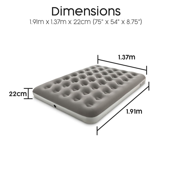 Bestway Premium Camping Double Airbed with Handheld Electric Pump, Double Flocked Inflatable Bed Portable, Air Mattress, Outdoor Camping Bed