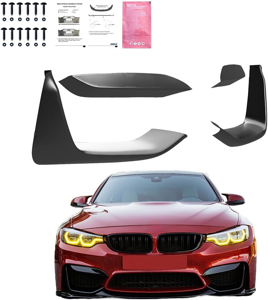 Oneway Front Flaps compatible with BMW M3 F80 2014-2018 & M4 F82 2014-2021 - Gloss black