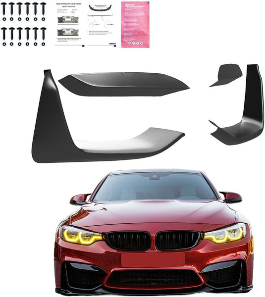Oneway Front Flaps compatible with BMW M3 F80 2014-2018 & M4 F82 2014-2021 - Gloss black