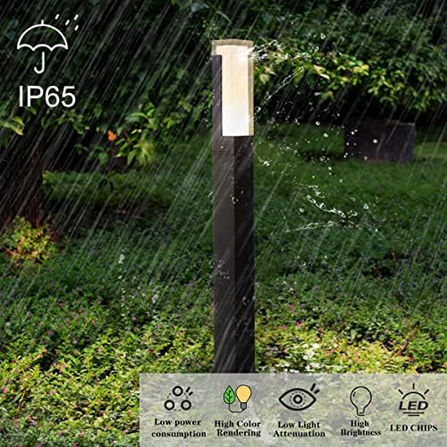 ZTWLEED 2 Pieces LED Outdoor Street Light,6W Black Outdoor Light Cube,Warm White 4000K IP65 Waterproof,60CM LED Outdoor Lighting for Paths Patio Garden Lawn Driveway Yard AC220V