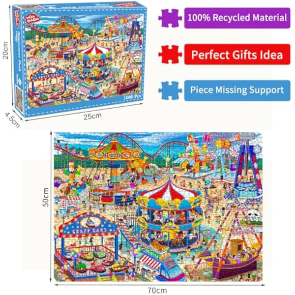 Amusement Park Jigsaw Puzzles for Adults 1000 Piece Theme Park Jigsaws 1000 Pieces for Adults Gifts