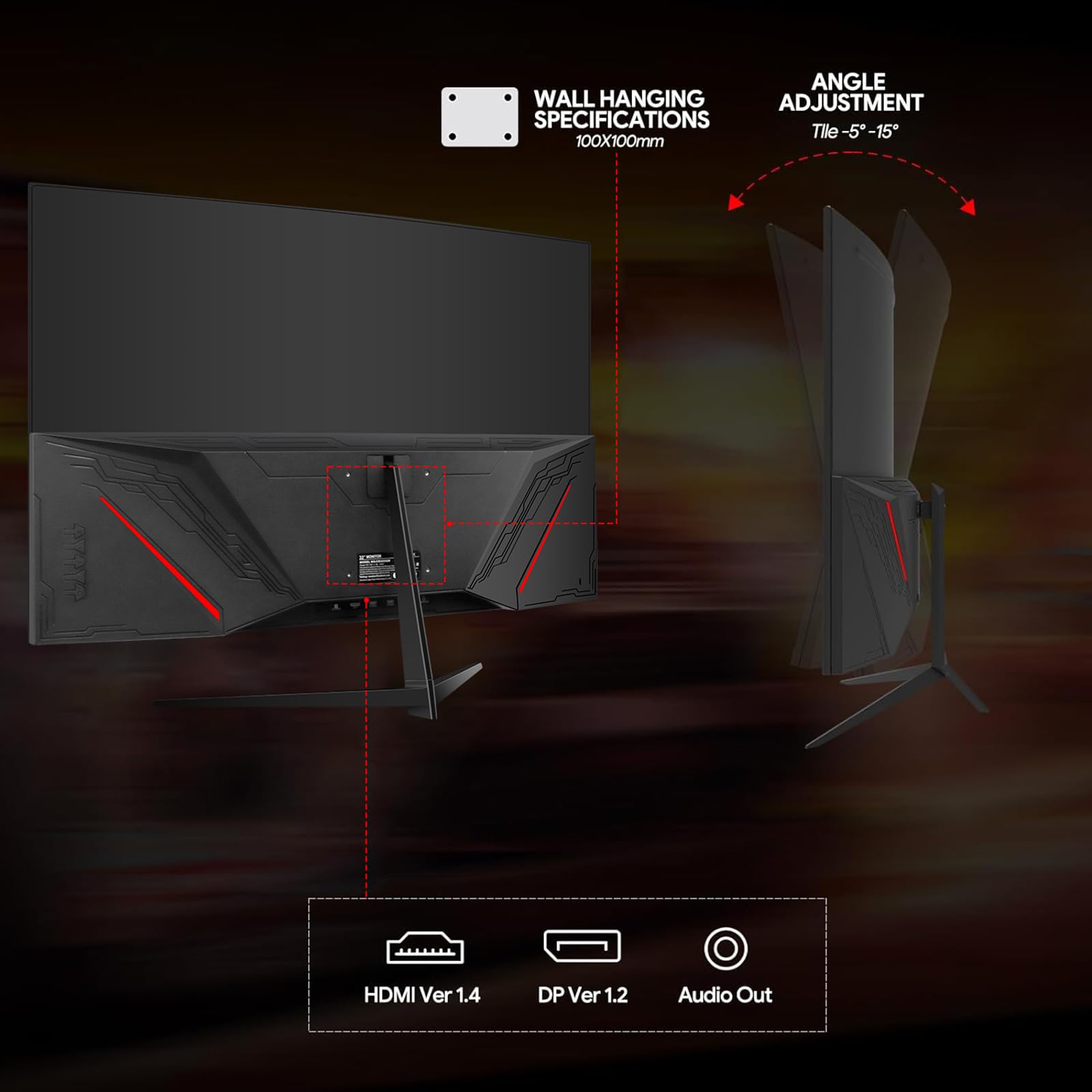 CRUA 30Inch Ultrawide Curved Monitor, 21:9 WFHD(2560x1080P) VA Computer Monitor, 99% sRGB 100HZ 1500R PC Monitors Support FreeSync, Wall-Mounted, with HDMI/DP Display Port-Black