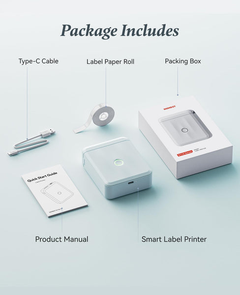 NIIMBOT Label Maker Machine, D110 Upgraded Version Sticker Printer Maker with 1 Roll White Starter Label Paper, Thermal Label Printer for School Office Home Organization