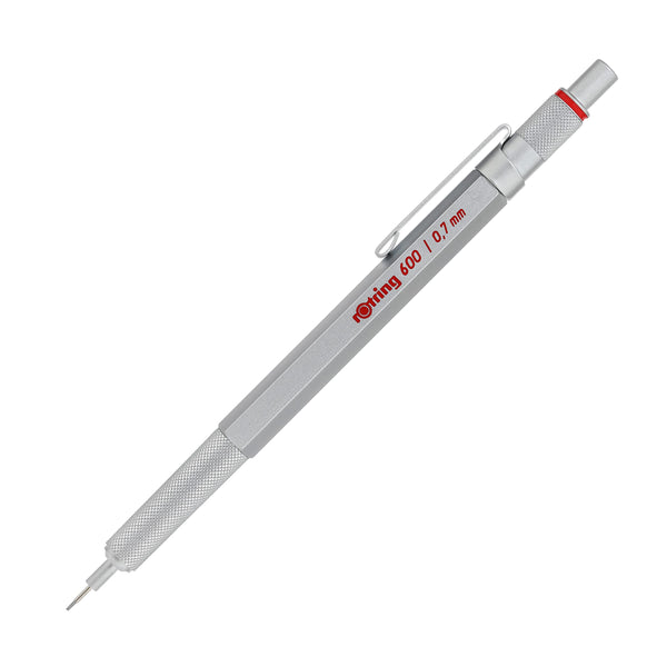 rOtring 600 3-in-1 Multicolour Pen and Mechanical Pencil | Black & Red Ballpoint Pen Tips | 1 Mechanical Pencil Tip (0.5mm) | Silver Barrel