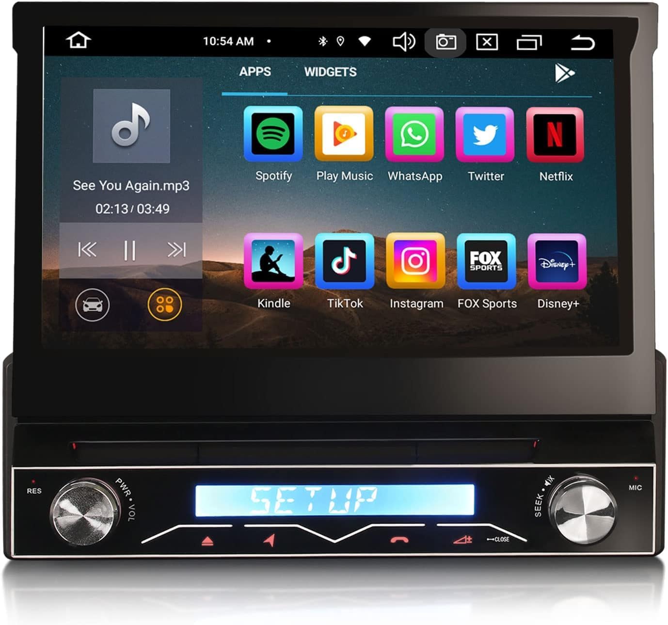 Android 13 4GB RAM+64GB ROM Single Din Detachable Car Stereo DAB+ Radio GPS DVD Player Sat Nav 7 Inch Touch Screen Bluetooth 5.0 Support Wireless CarPlay Android Auto WiFi RDS DVR ADP2 SWC