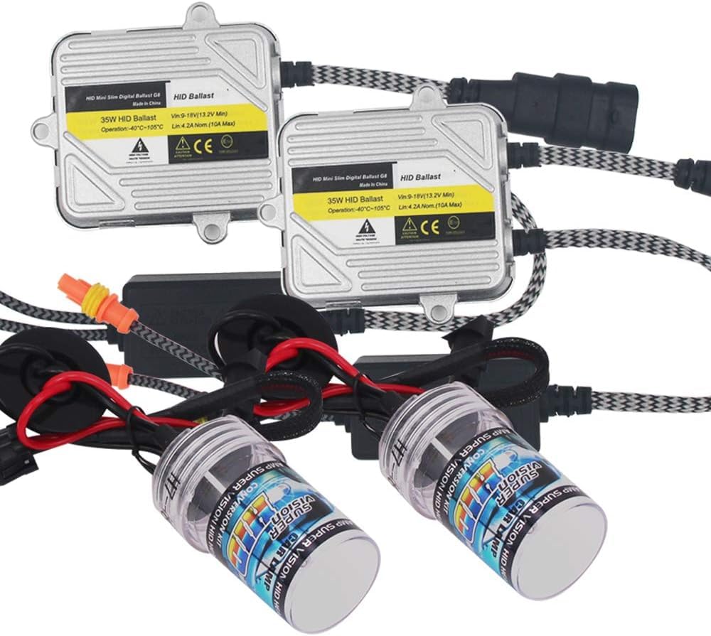 HSUN HID Conversion Kit,With Reliable Ballast Fit Car Factory Headlight,6000K Xenon White (H1)