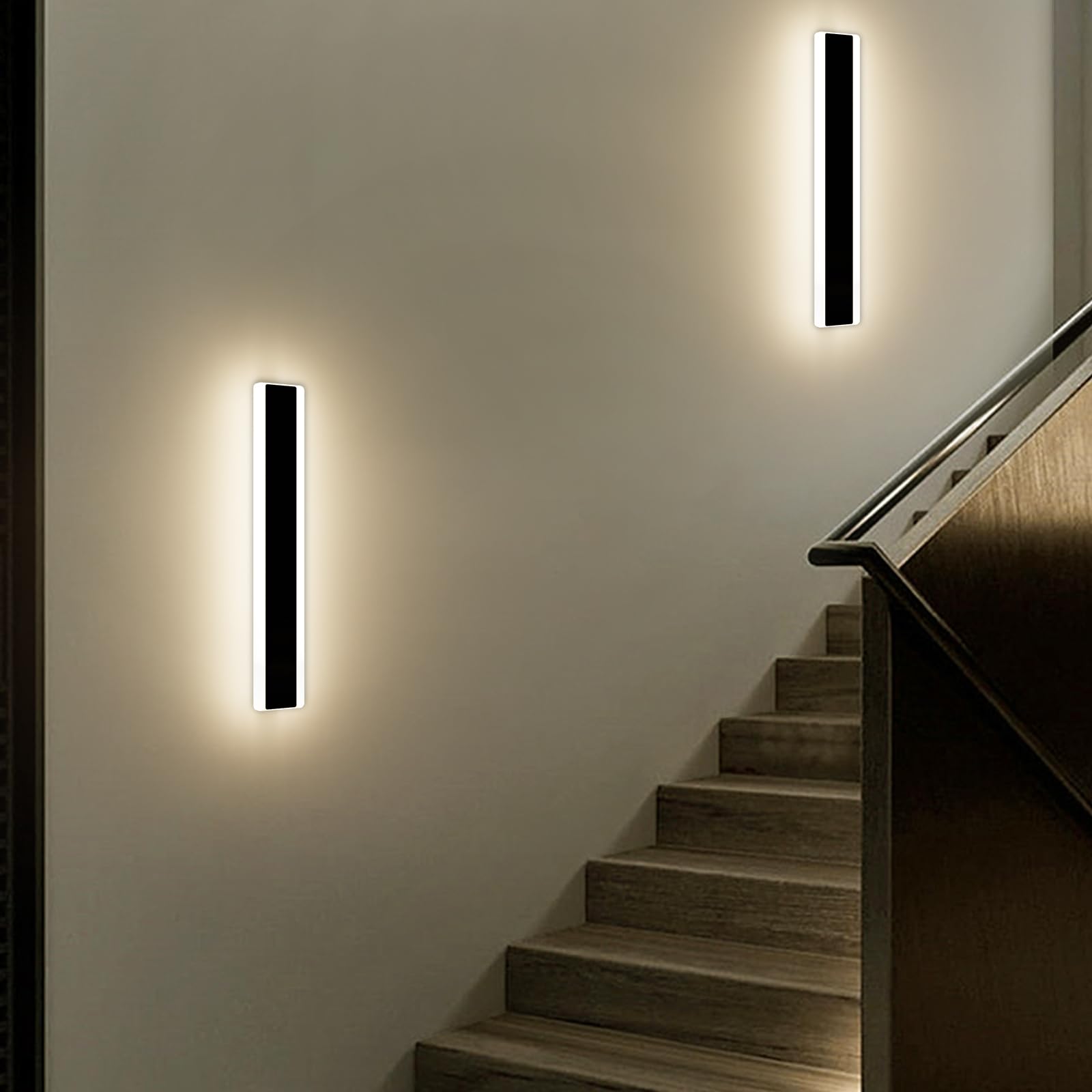 Mikeru 6500k Cool White Outdoor Wall Light, 150cm Modern Porch Wall Light, LED Vertical Long Acrylic Garden Fixture, IP65 Waterproof for Balcony, Living Room, Garage, Patio