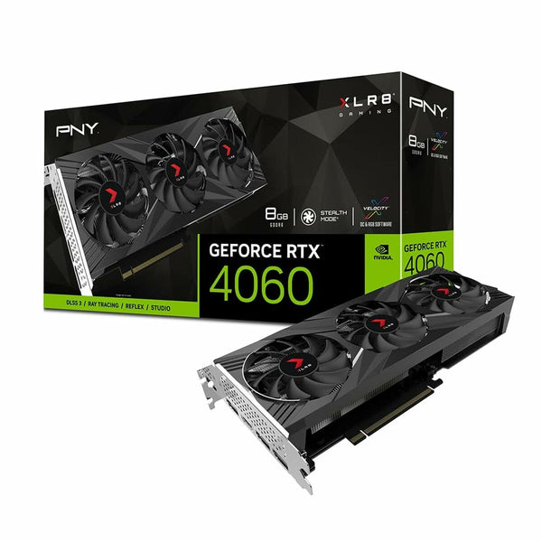 PNY GEFORCE RTX™ 4060 8GB XLR8 Gaming VERTO RGB Triple Fan Edition Graphics Card DLSS 3
