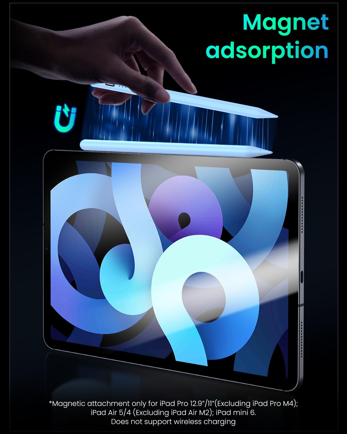 Variglas Pencil for iPad - 2018-2025 15 Minutes Fast Charging, Palm Rejection,Tilt Sensitivity, Stylus Pen Compatible with iPad Pro 11"/12.9"/13", 11/10/9/8/7/6th Gen, Air 3-6, Mini 5/6