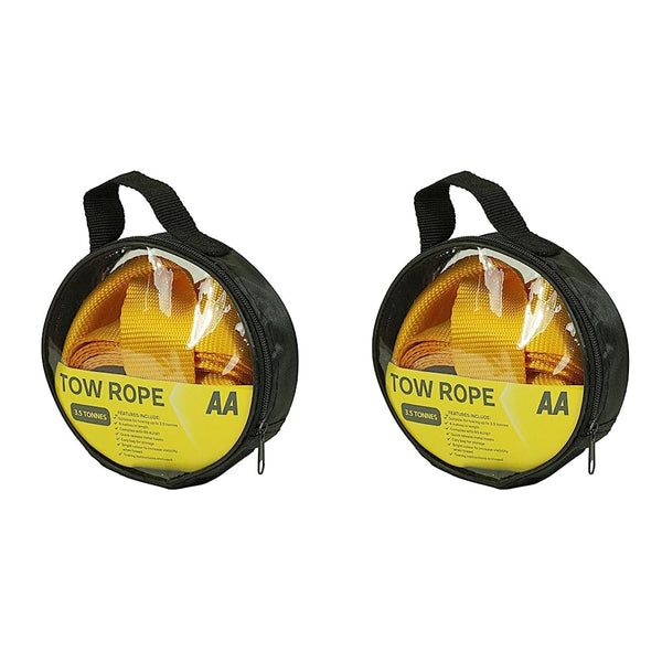 AA 2T 3.5 m Tow Rope AA6189 – Yellow Strap-Style Towing Belt for Car Breakdowns Other Vehicles up to 2 Tonnes
