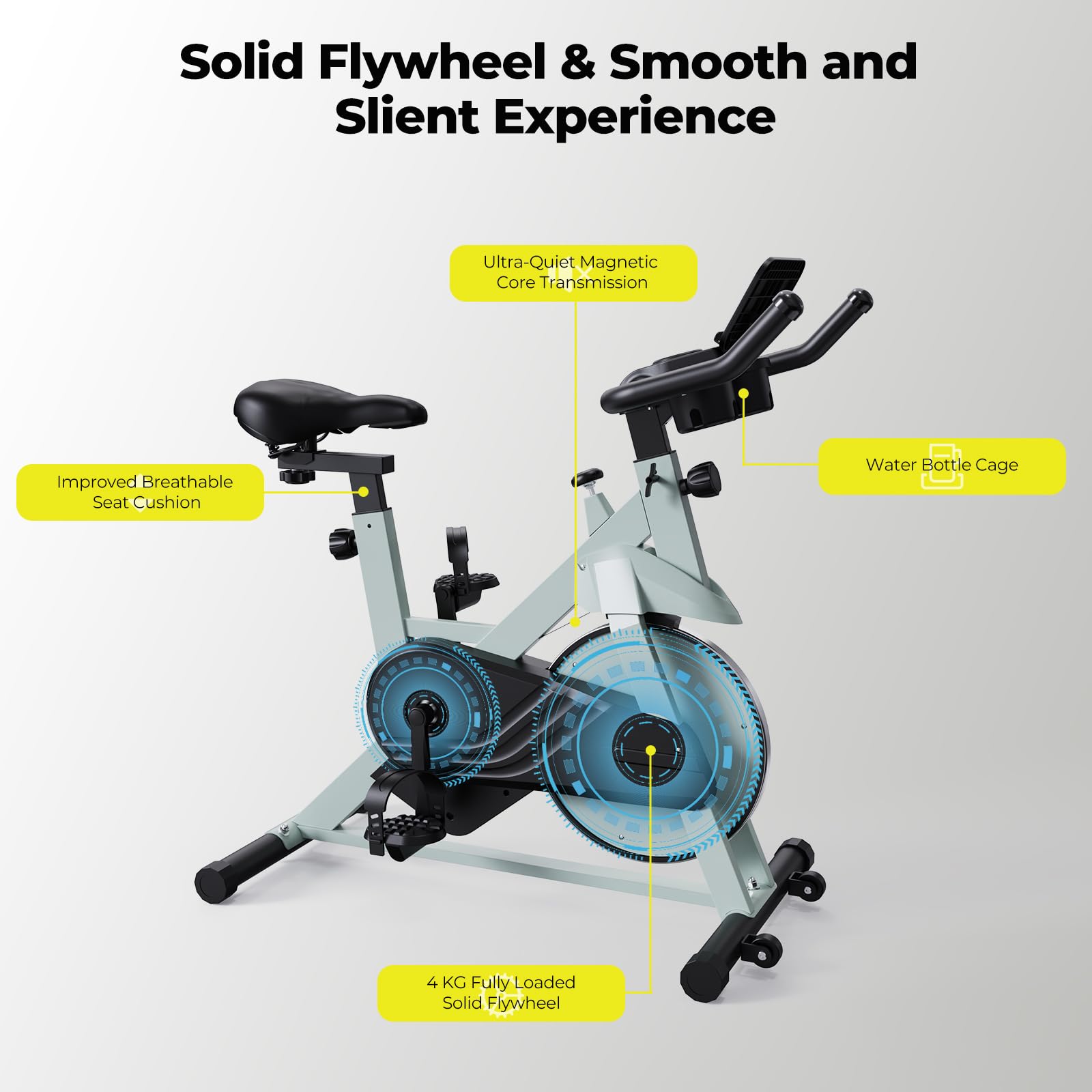 Lacuffy Exercise Bike Indoor Bike with LCD Display Magnetic Stationary Bike Durable Ultra-Quiet 136 kg Max Load Exercise Equipment with App for Home Use