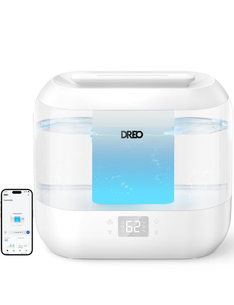 Dreo Smart Humidifier for Bedroom, 4L Cool Mist Humidifier for Home Baby, Humidity Sensor, Auto Mode, 32H Last, Oil Diffuser, 28dB Quiet Ultrasonic
