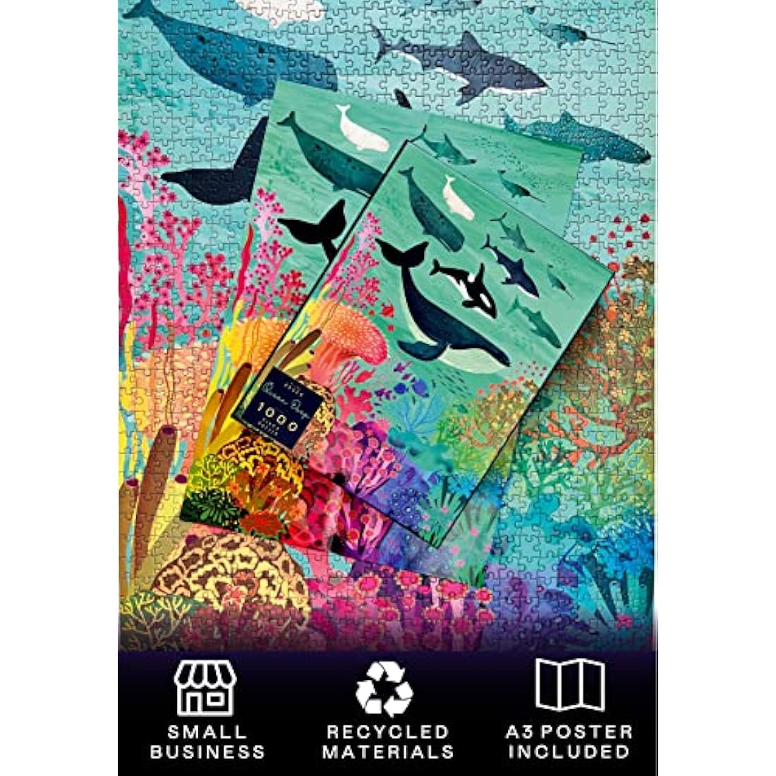 Elena Essex jigsaw puzzles for adults 1000 - Ocean Deep/puzzle/jigsaws 1000 pieces for adults/colourful cool shark whale puzzle/jigsaws size 50x70cm