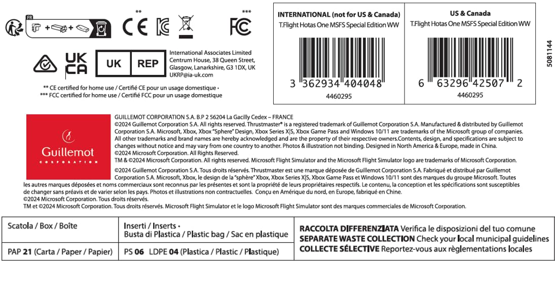 Thrustmaster T.Flight Hotas One Microsoft Flight Simulator Edition - The best-selling HOTAS to get started, now with the official license from Microsoft Flight Simulator on Xbox Series X|S and PC.