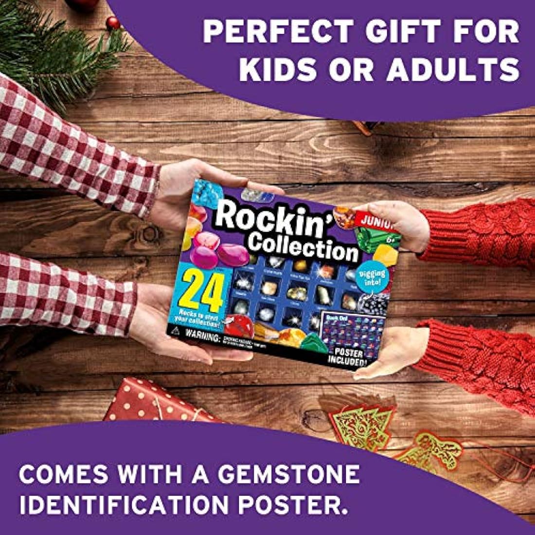 Dr. Daz New Gemstone Collection Rock Mineral Gem Kit for Kids Education Gift for Birthday Party Classroom, Stone Educational Sheet Incldued