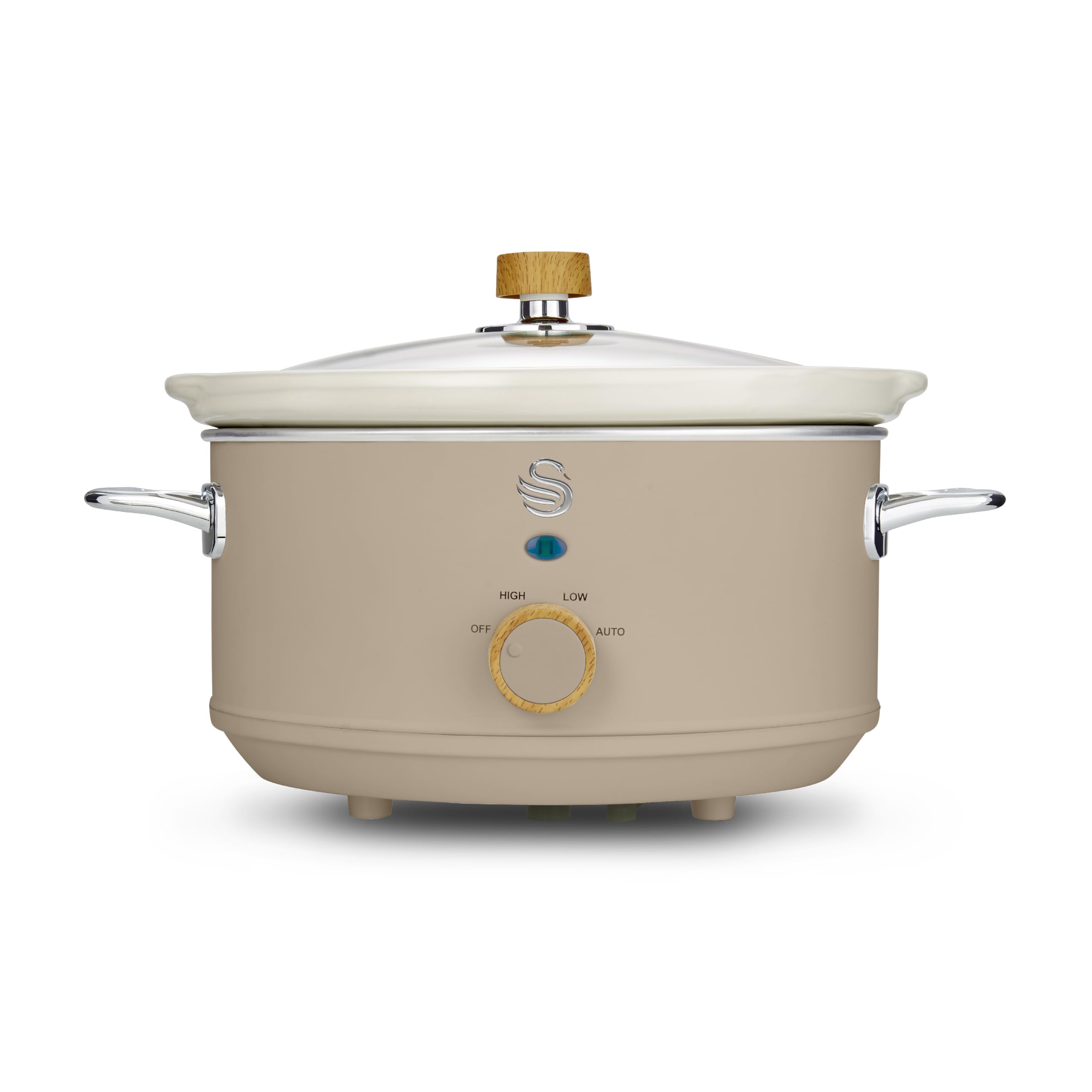 Swan SF17021GRYN Nordic Slow Cooker with 3 Temperature Settings, Keep Warm Function, 3.5L, 200W, Matte Grey