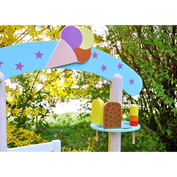 howa children's wooden ice cream parlour, children's shop, ice cream stand, ice cream toy, ice cream scoops, ice cream cones, ice cream scoop, play money 4861