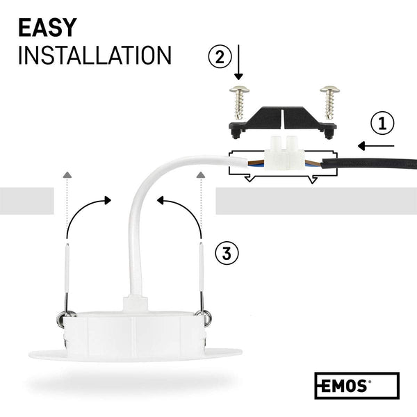 EMOS LED Spot Lights Ceiling Round 5W / 450lm, 4000K Neutral White | 50 Tilt Swivel Recessed Ceiling Lights, Ultra Slim | Pack of 12 Recessed LED