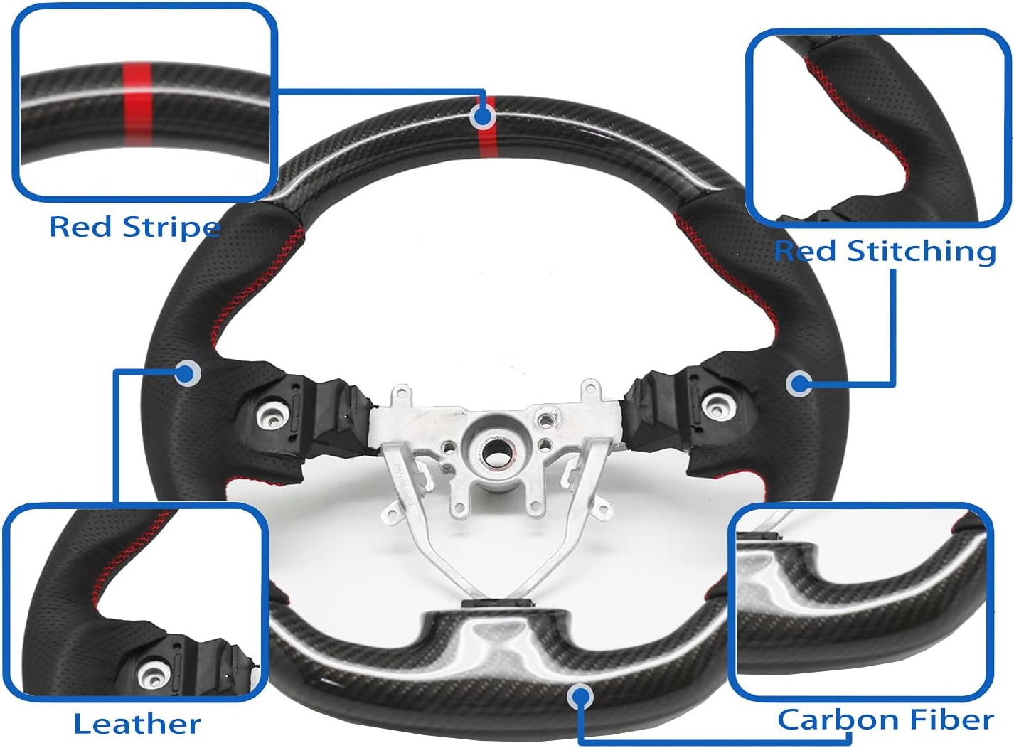 Gazoz Performance Carbon Perforated Leather Steering Wheel Compatible With Subaru Impreza WRX STi 2008-2014 GR