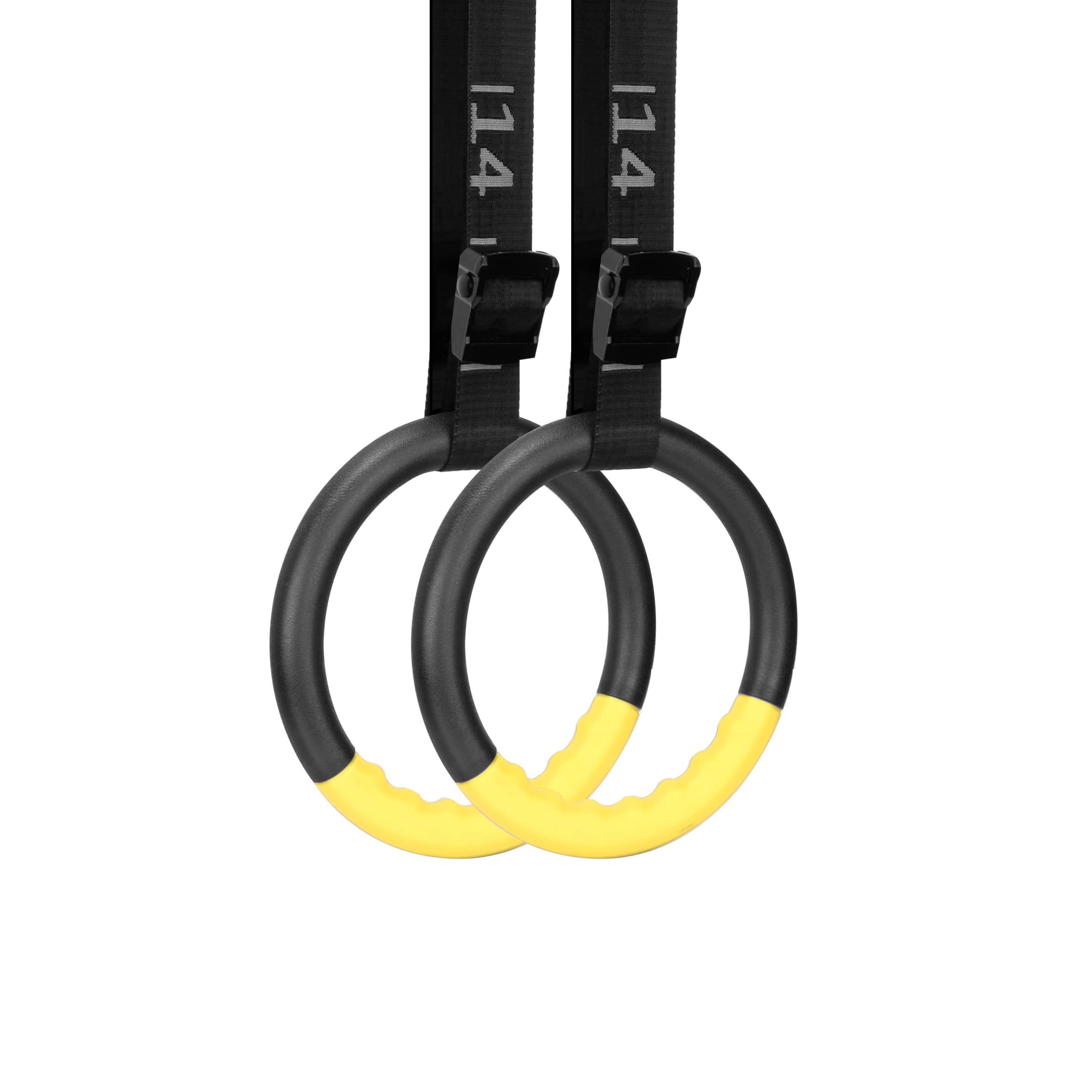 BOOSTEADY Gymnastic Rings with 15 FT Adjustable Straps Non-slip Gymnastics Rings Pull Up Workout Rings for Home Gym Exercise, Training Yellow