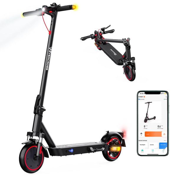 EVERCROSS EV85F/EV10K PRO Electric Scooters Adults, 8.5''/10'' E-Scooter Foldable - APP, 350W/500W Motor, 7.8AH/11.4AH Battery, 15KG/16KG weight, 3 Speed Modes, Dual shock absorbers
