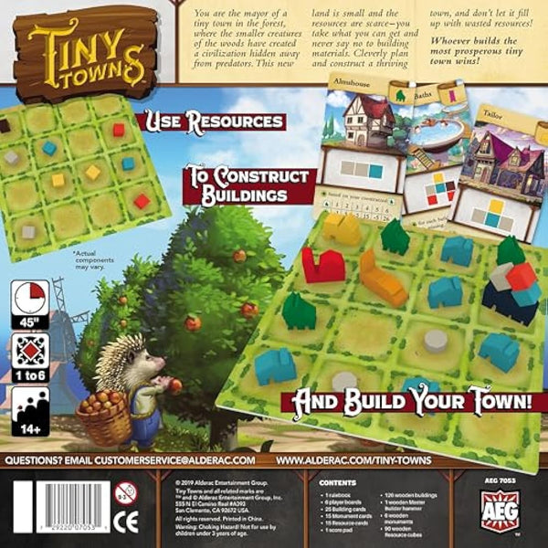 AEG Alderac Entertainment Group | Tiny Towns Deck-Building Board Game in English for age 14+ | Strategic and Competitive Game for 2-6 Players | Build the Best Tiny Town