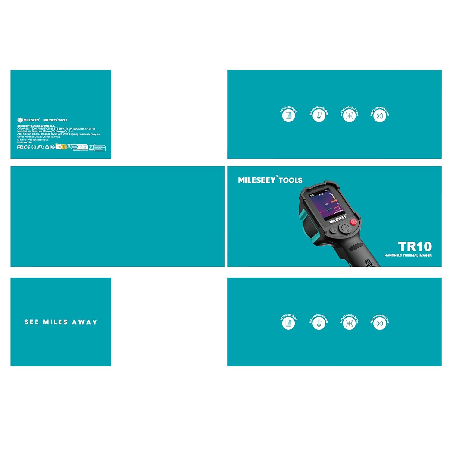 MiLESEEY TR10 Thermal Imaging Camera, Super Resolution 192 x 192 Thermal Camera, 25 Hz Refresh Rate, -4°F to 1022°F Handheld Infrared Imager, 8-Hour Battery Life Infrared Camera