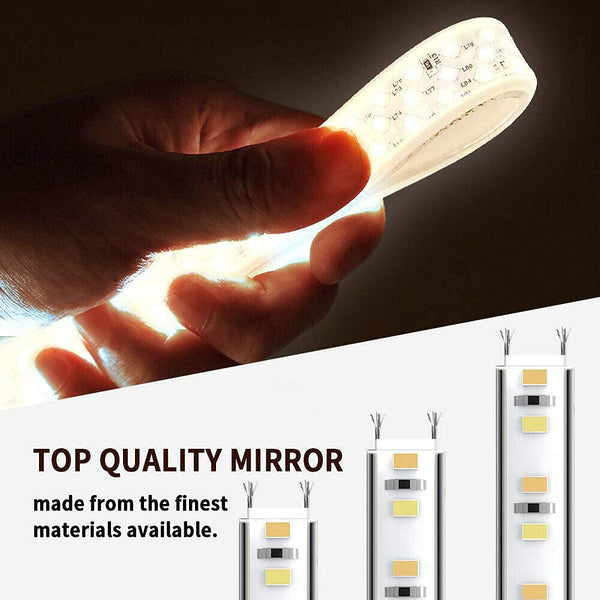 ELEGANT 500 x 700mm Modern Heated LED Illuminated Vertical Rectangle Bathroom Mirror Lights Touch Control Switch with Demister Pad/Shaver Socket