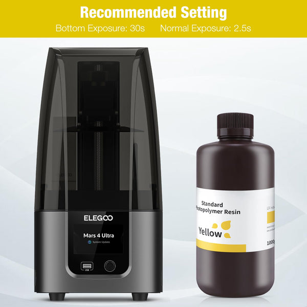 ELEGOO 8K 3D Printer Resin, Standard Photopolymer Resin 405nm UV-Curing Resin, Best for 8K/9K/12K/14K/16K LCD 3D Printer Space Grey 1000G