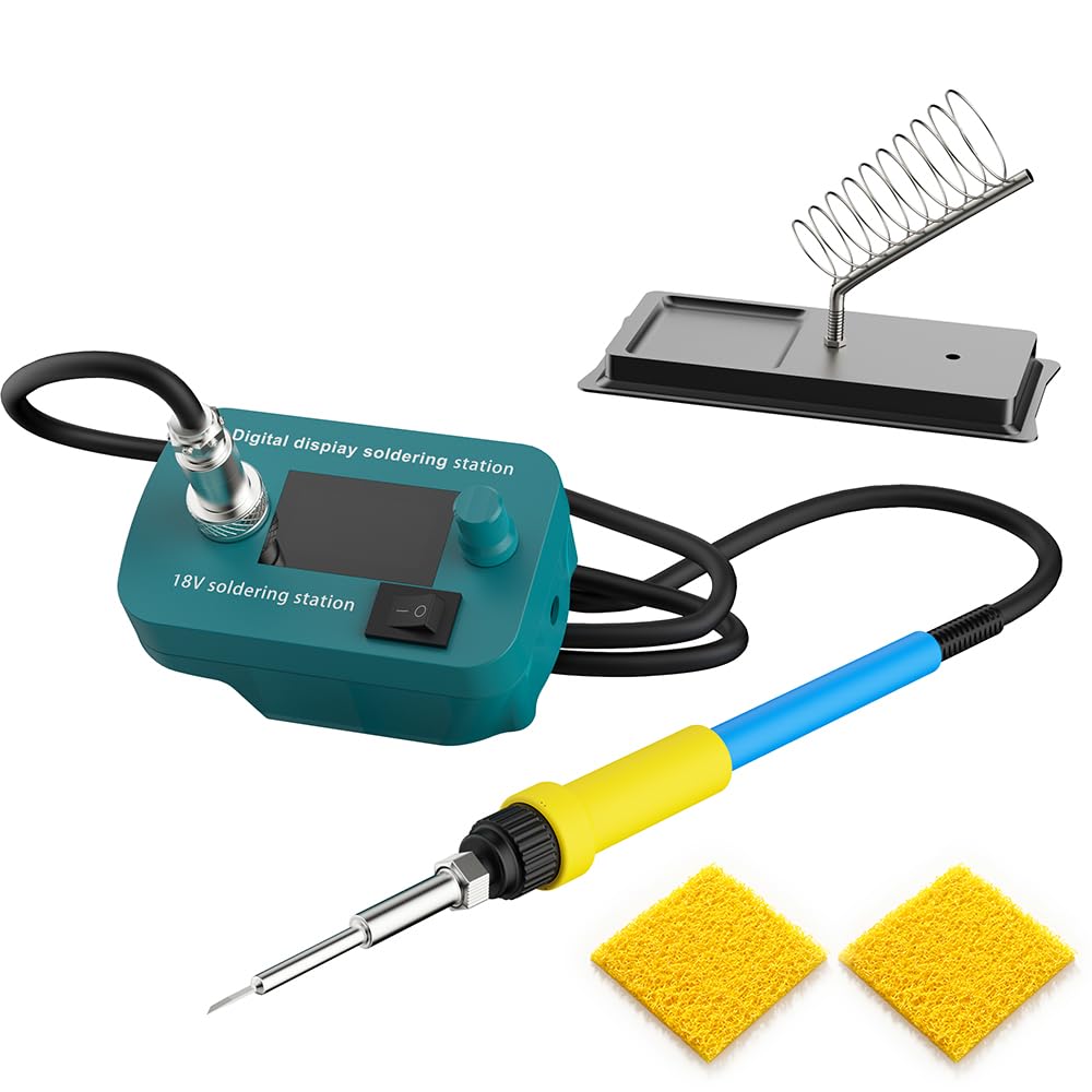 60W Cordless Soldering Iron Kit for makita 18V Battery (NO Battery) Soldering Iron Station with Auto-Sleep,Temperature Regulation for DIY, Appliance Repair,Wire Welding