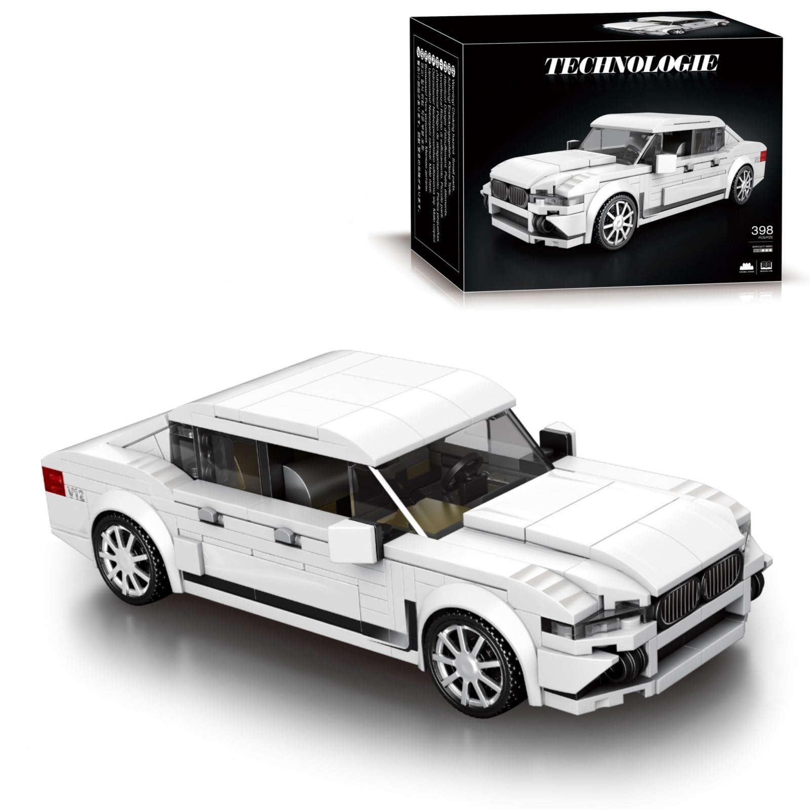 Ebortsin Sports Car Building Set for M760Li, Racing Car Model Building Blocks, 398 PCS Collectible Iconic Sports Vehicle Construction Kit, Gifts for Kids & Sportscar Enthusiasts