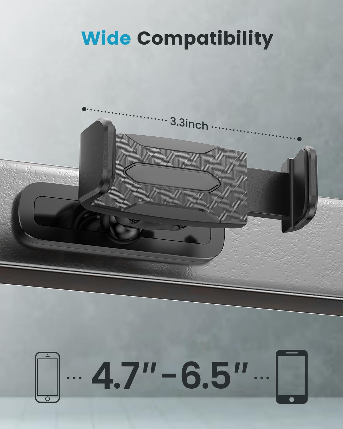 APPS2Car Magnetic Mount for GYM, 360 Adjustable Magnetic Phone golf Mount, Magnet Phone Holder Compatible with 4.7-6.5" Smartphones, Alloy Base and Joint, Black Cradle