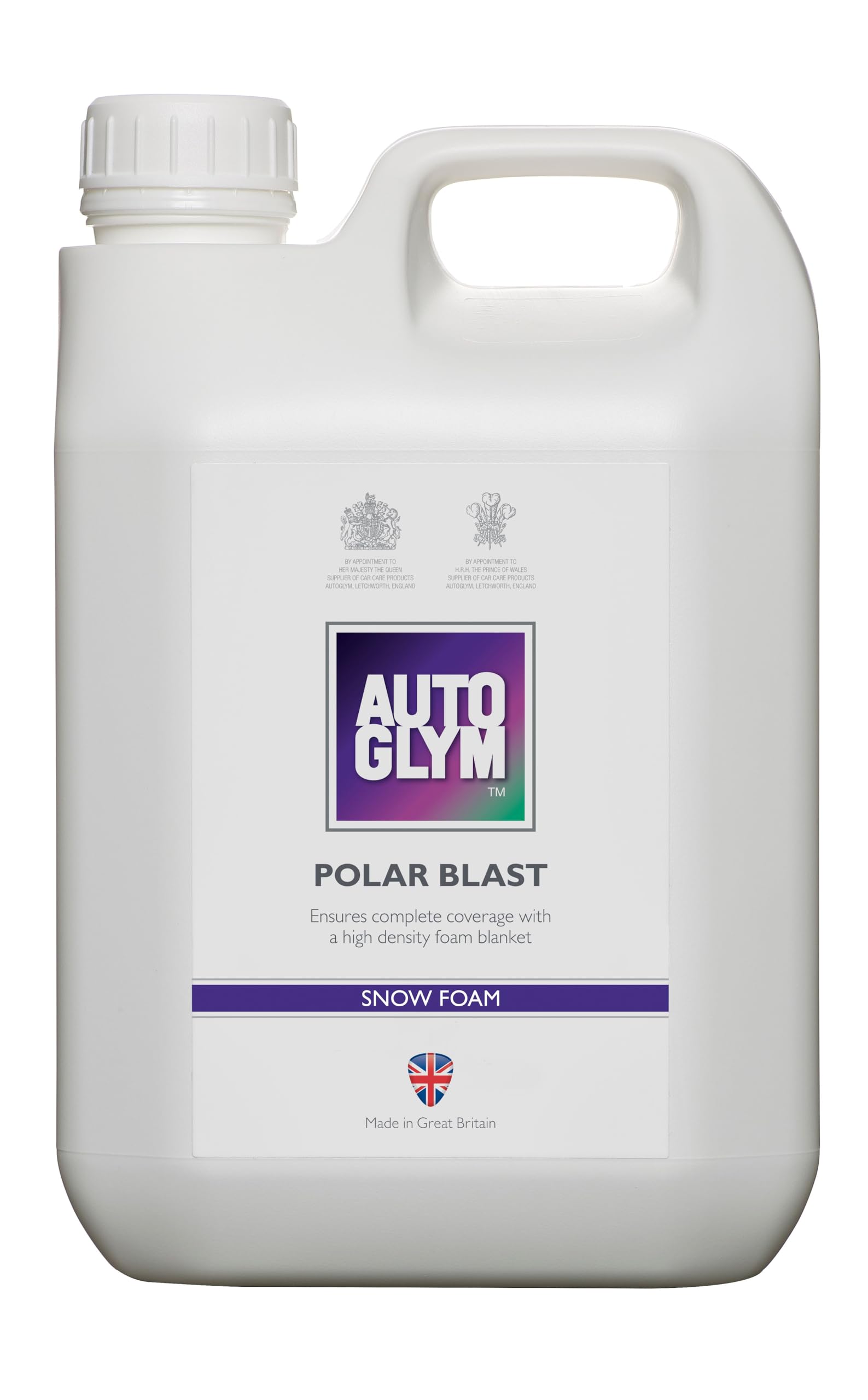 Autoglym Polar Blast, 2.5L Concentrate Extra Thick Snow Foam (15L when diluted) Softens dirt in advance of wash, pH Neutral Car Shampoo Suitable For All Paint Types, White