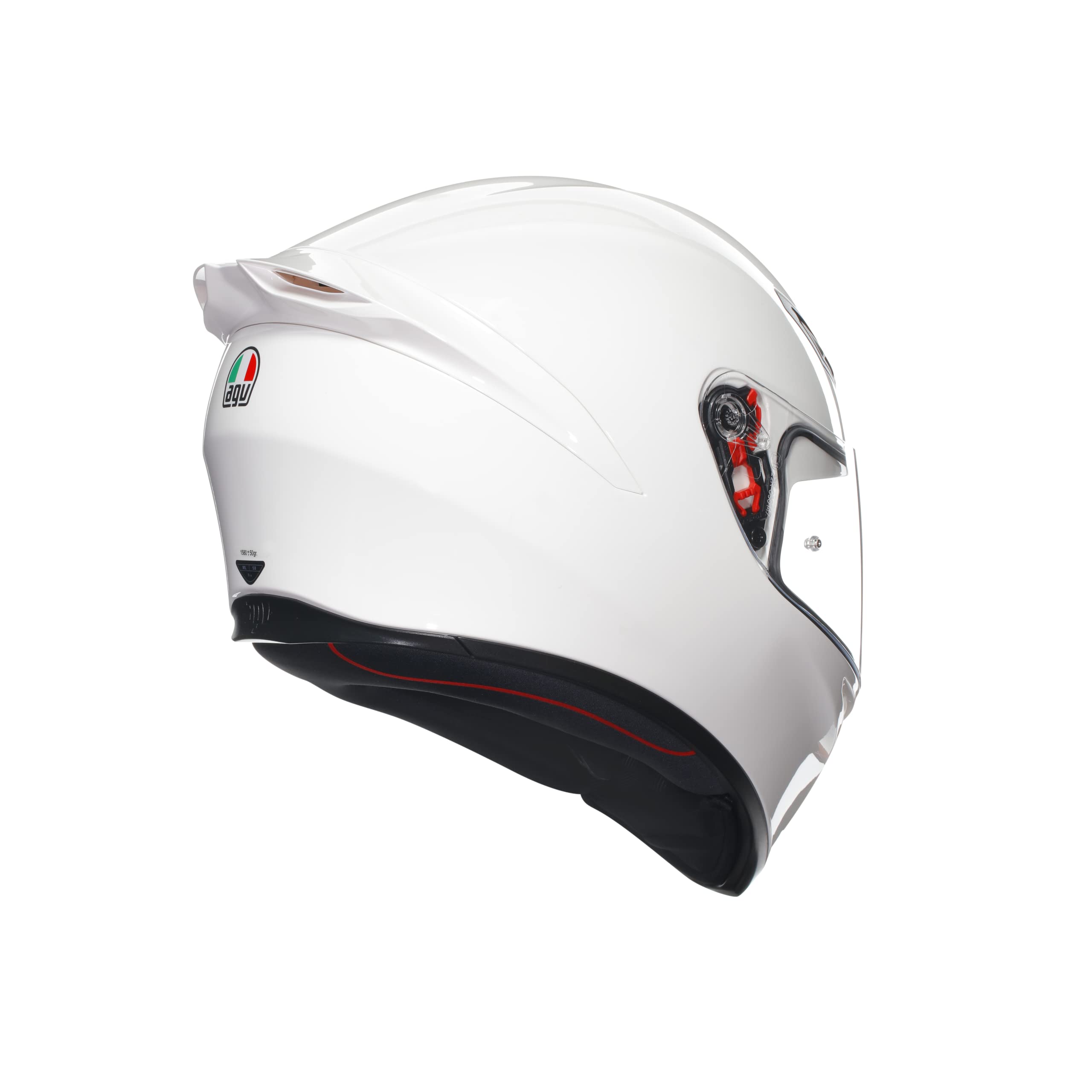 AGV - Helmet K1 S E2206, Full-face Motorbike Helmet, ECE, for Men, Racing Style with Spoiler, Air Intakes and Scratch Resistant Visor, 190° Field of View, with Intercom Ready, Black
