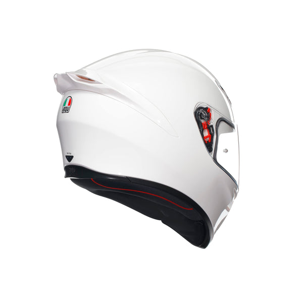 AGV - Helmet K1 S E2206, Full-face Motorbike Helmet, ECE, for Men, Racing Style with Spoiler, Air Intakes and Scratch Resistant Visor, 190° Field of View, with Intercom Ready, Black