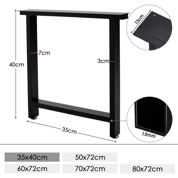 INMOZATA Table Legs, Set of 2 Heavy Duty Industrial T-shaped DIY Furniture Legs Metal with Widened Mounting Plate for Desk Dining Table Coffee Table Breakfast Bench, W60 X H72cm