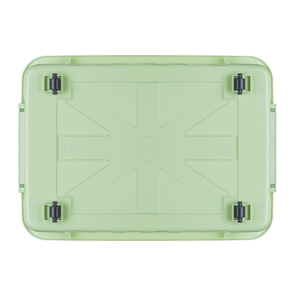 Cetomo 80L*3 Storage Boxes with Wheels, Plastic Storage Box with Lid, Latching Buckles, Click Closure, Stackable, Nesting, Durable Organizer for Home