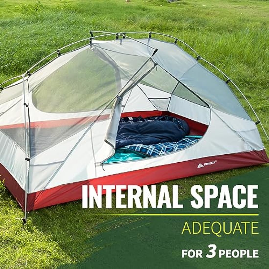 Forceatt Camping Tent,2-3 Man Tent for Outdoor PU3000mm Waterproof Tent Lightweight & Portable easy set up for Hiking Backping Eurohike