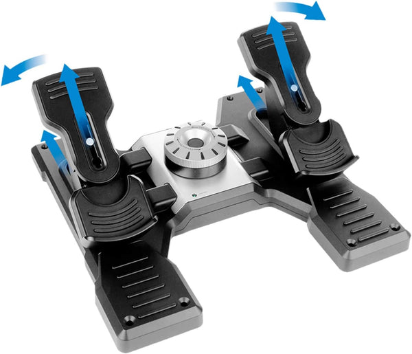 Logitech G Saitek PRO Flight Rudder Pedals, Professional Simulation Pedals with Toe Brake, Non-Slip, Precise Fluid Control, Ajustable Tension Dial, PC - Black