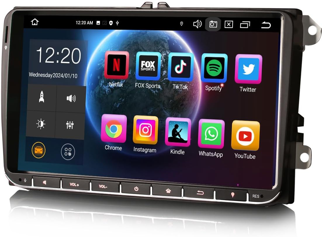 Erisin 8-Core 4GB+64GB Android 13 Car Stereo GPS Sat Nav for VW Crafter Amarok Caddy Polo 6R ŠKODA Yeti Transporter T6 9" Car Radio IPS CarPlay Android Auto DSP DAB+ Bluetooth 5.0 Canbus WiFi OBD2