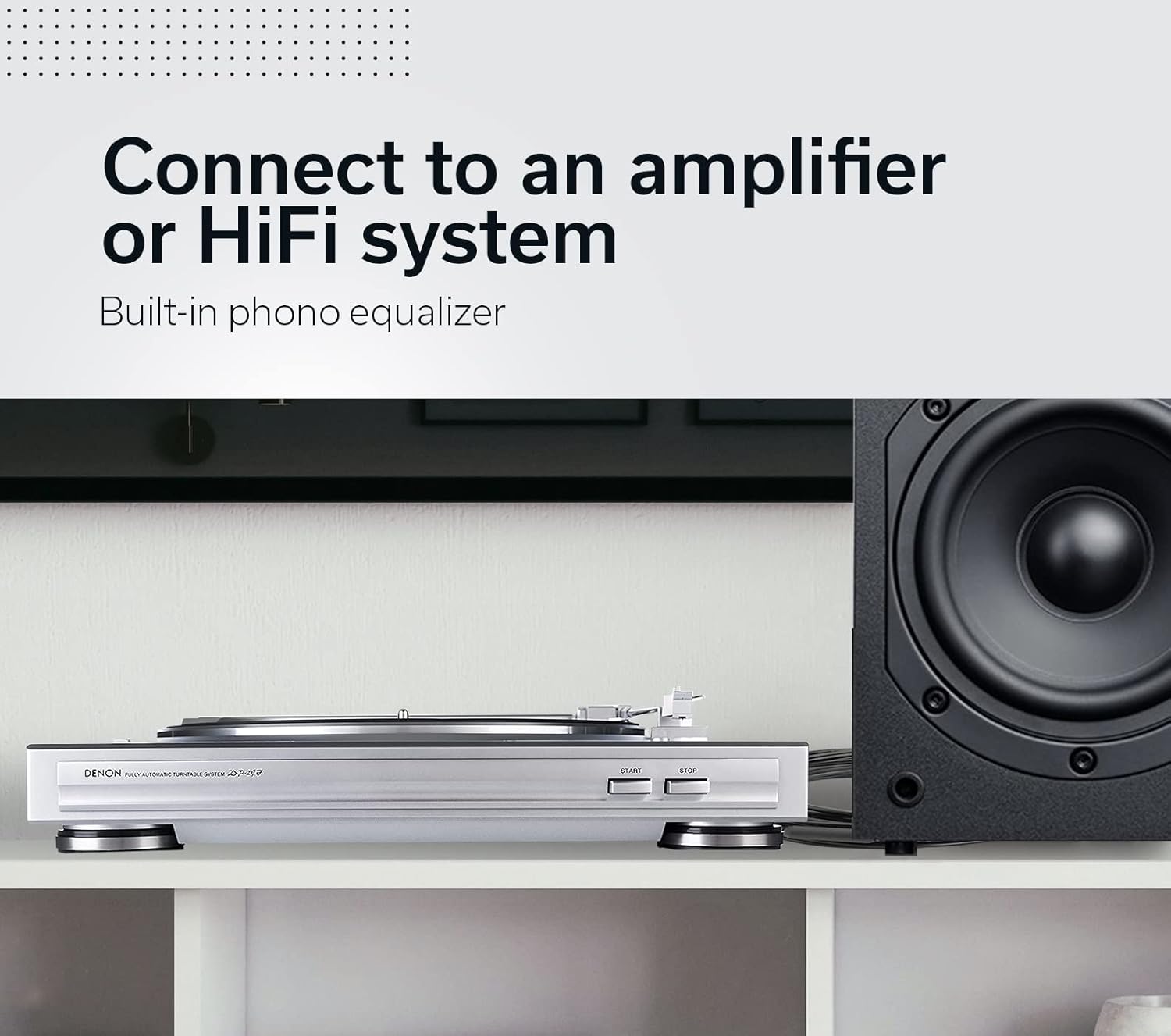 Denon DP-29F Record Player for Vinyl, 33/45 RPM Turntable, MP3/WAV, Built-in Phono Equalizer, Removable Dust Cover, MM Cartridge, MC Compatible - Silver