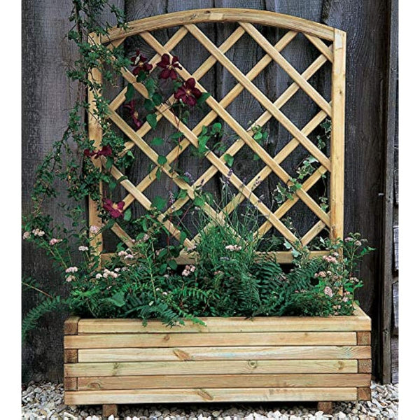 Forest Garden 1.35 m x 1 m Pressure Treated Wooden Toulouse Planter Including Trellis