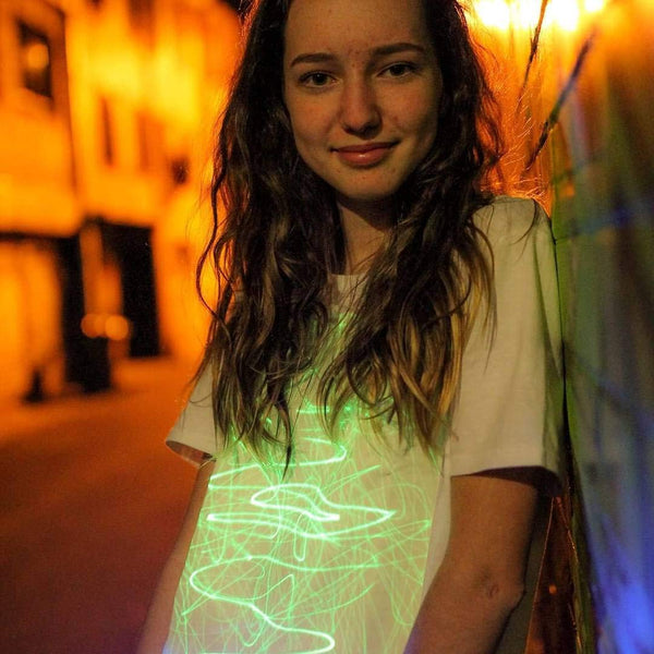 Illuminated Apparel Interactive Glow in The Dark T-Shirt - Fun for Birthday Parties & Festivals - Light up The Night