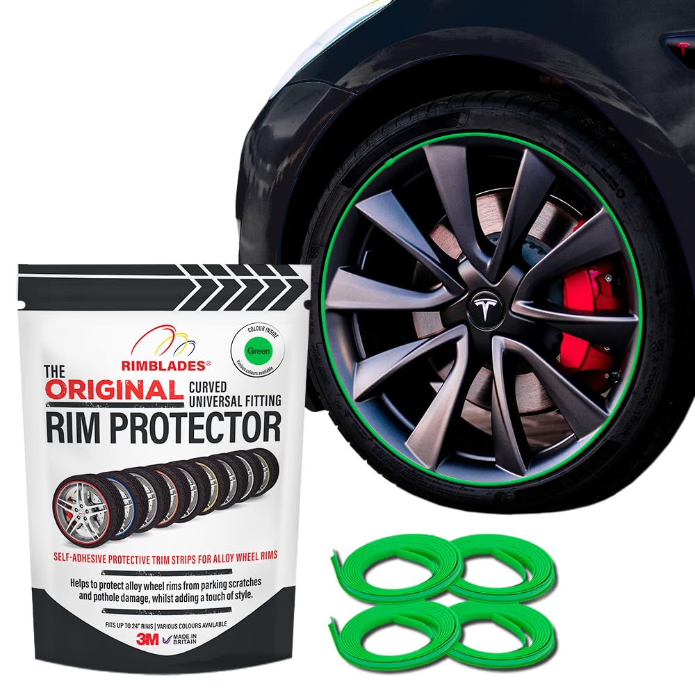 Rimblades Original Black Alloy Wheel Protectors - DIY | 9 Colours Available | Universal Fit for All Wheels | Durable Rim Guards | Car Wheel Scratch Protection | Rim Protection
