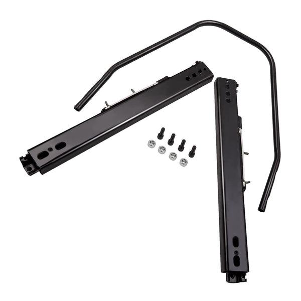 maXpeedigrods Universal Car-Seat Runners/Base Sliders, Racing-Seats Dual Lock Slider Steel Lock Adjustable Track Kit for Most Bottom Mount-Seats