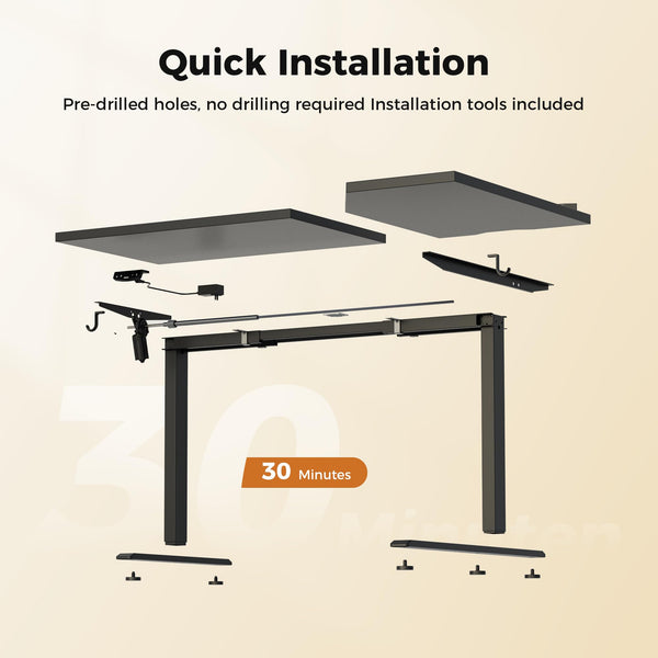 Agilestic L-Shaped Electric Standing Desk, 140cm Height Adjustable Sit-Stand Desk for Home Office, Ergonomic Computer Desk with Spliced Board, White